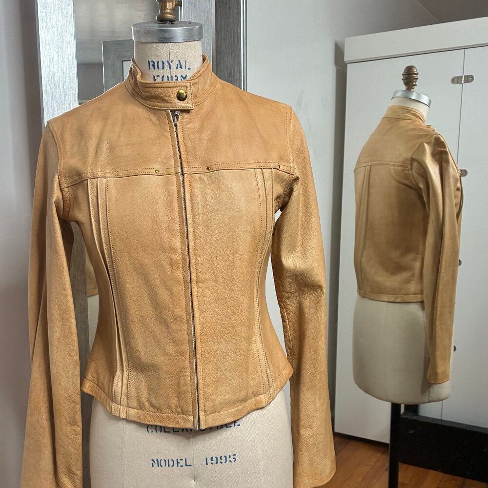 WILSON Women’s Butterscotch Leather Jacket, Size Small